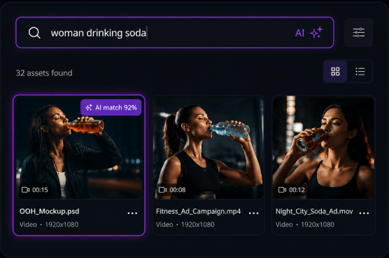 AI-powered asset search with visual results