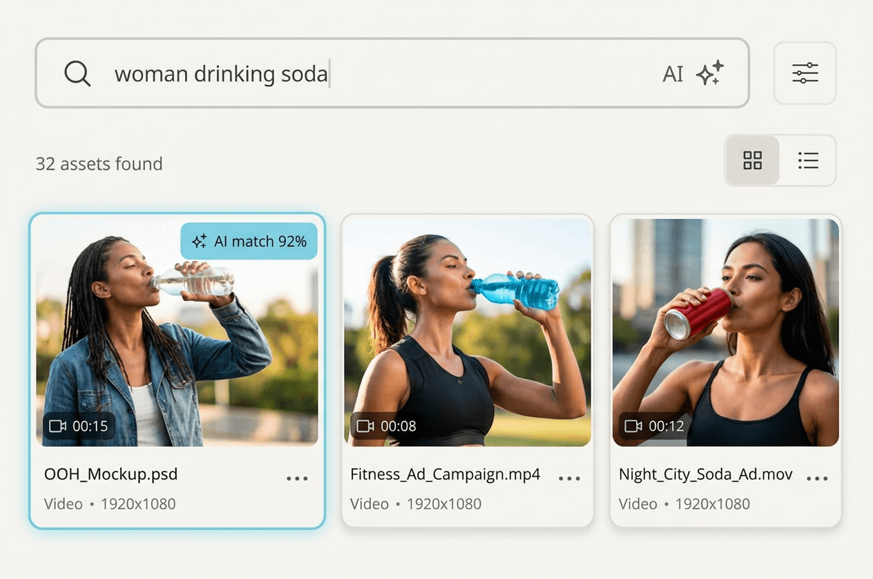 AI-powered asset search with visual results